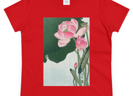 Blooming Lotus Flowers by Ohara Koson Women's Midweight Cotton Tee