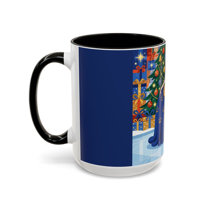 👑🎄 The Christmas Queen Of Golden Bells Colorful Mug – Art Deco Holiday Elegance