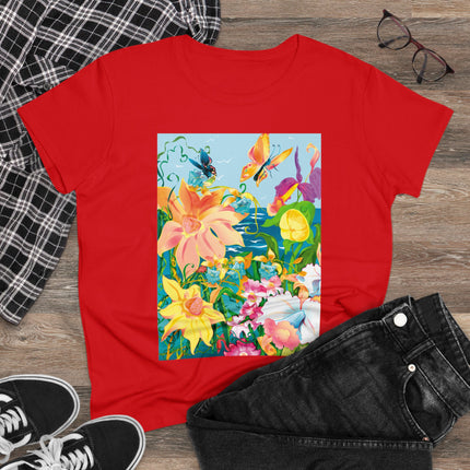 Blooming Paradise Women's Midweight Cotton Tee