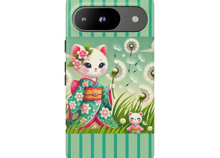 Geisha Kitten and the Dandelion Phone Cases