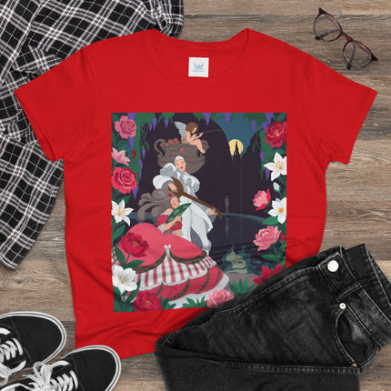 🌹🎶 The Midnight Garden Serenade Cotton Tee – Art Deco Romantic Fantasy