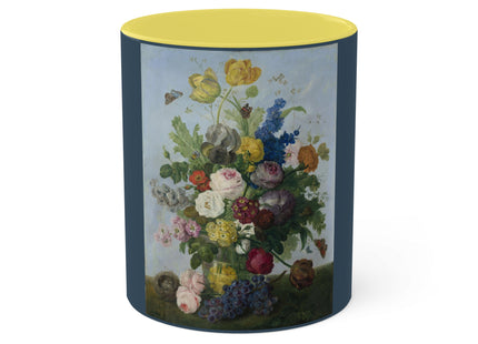 Bouquet of Flowers and a Nest by Sebastian Wegmayr Colorful Mugs, 11oz