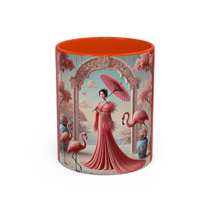 Petals, Porcelain, and Flamingos Colorful Mugs (11oz, 15oz)