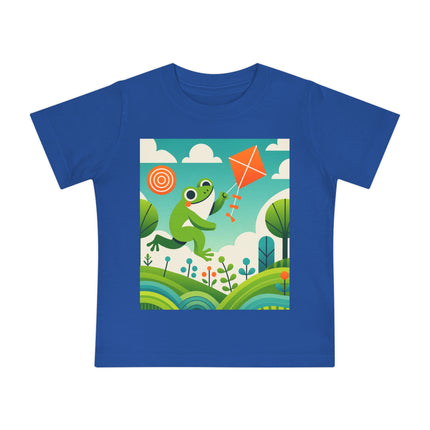 Young Frog’s Kite Adventure Baby T-Shirt – A Sky Full of Play