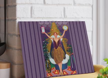 Countdown to Christmas Elegance Glass Cutting Board