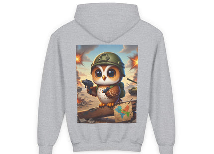 Owl on the Front Lines Youth Heavy Blend Hooded Sweatshirt