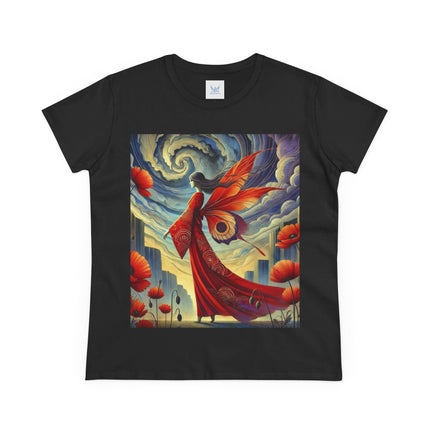 The Poppy Fairy in the Wind Cotton Tee