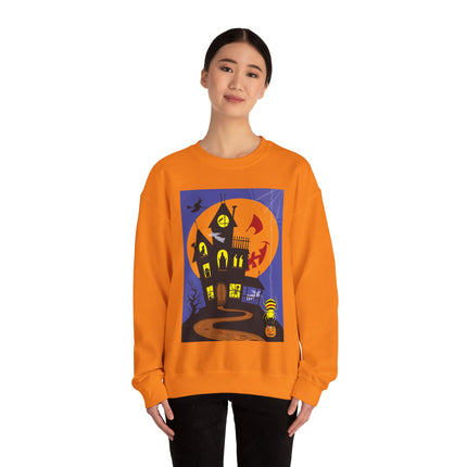 Halloween Night at the Haunted House Unisex Heavy Blend™ Crewneck Sweatshirt