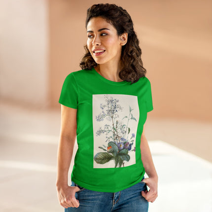 A Bouquet of Flowers with Insects by Pierre Joseph Redouté Women's Midweight Cotton Tee