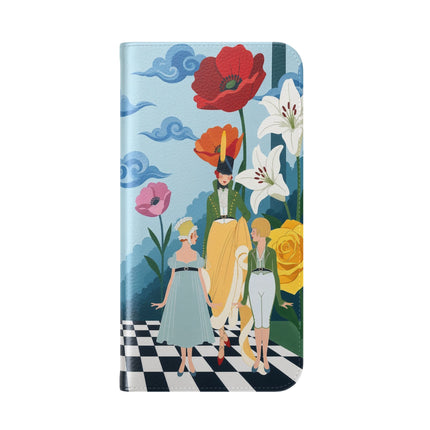 🌺♟️ The Ladies Of The Checkerboard Garden Flip Case – Art Deco Floral Fantasy