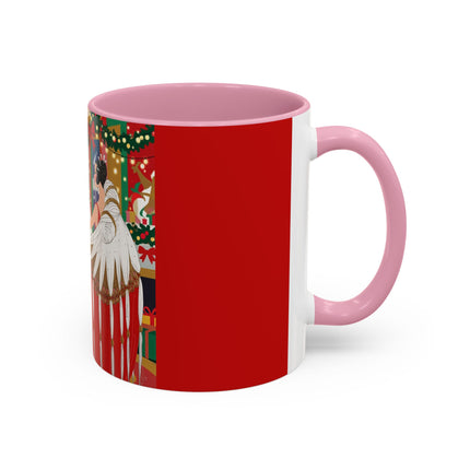 🎄💃 The Christmas Mirror Duet Colorful Mug – Art Deco Holiday Elegance