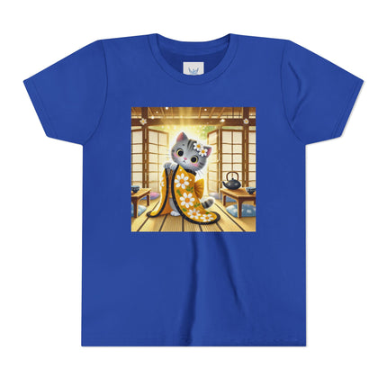 Playful Kitten in the Tea Room Youth Short Sleeve Tee