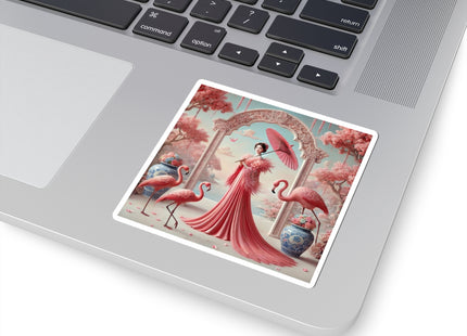 Petals, Porcelain, and Flamingos Kiss-Cut Stickers (4 Stickers)