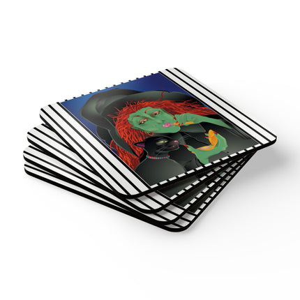 Mirror, Mirror A Witch's Touch Corkwood Coaster Set