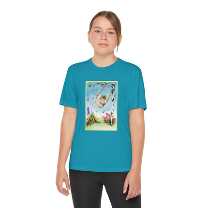 Spring Fairy's Floral Swing Youth Competitor Tee – Garden Magic & Whimsical Adventure