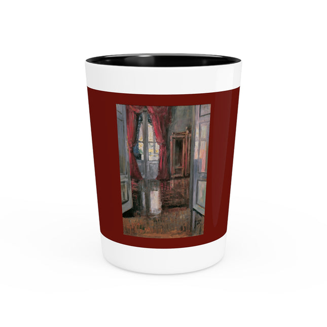 View into Leopold and Marie Czihaczek's Apartment by Egon Schiele Ceramic Shot Glass