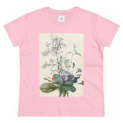 A Bouquet of Flowers with Insects by Pierre Joseph Redouté Women's Midweight Cotton Tee