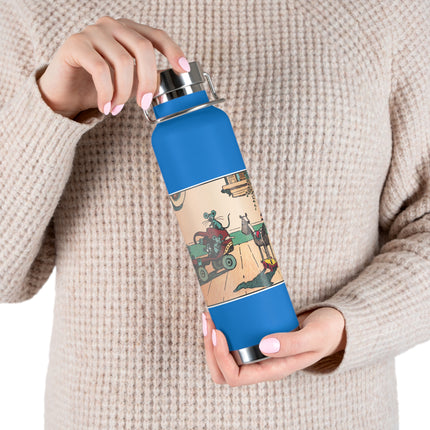 Mischievous Mice on Wheels Copper Vacuum Insulated Bottle, 22 oz