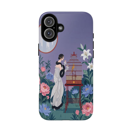 🌸🐦 The Lady Of The Garden Birdcage Phone Case – Art Deco Floral Elegance
