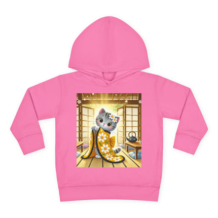 Playful Kitten in the Tea Room Toddler Pullover Fleece Hoodie
