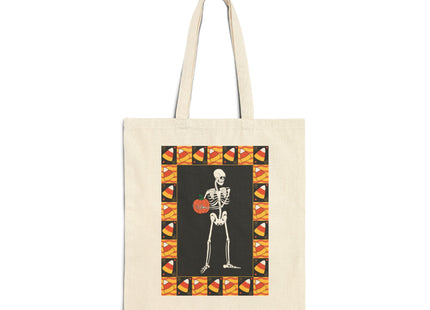 Candy Corn Skeleton Cotton Canvas Tote Bag