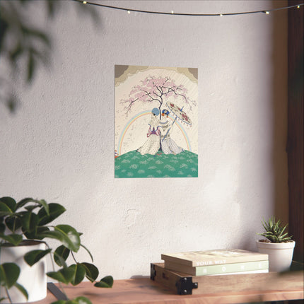 🌸🌈 The Ladies Of The Rainbow Garden Matte Vertical Poster – Art Deco Spring Romance