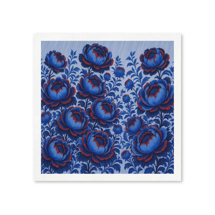 💙🌺 The Midnight Blue Peony Garden Napkins – Elegant Botanical Floral Art