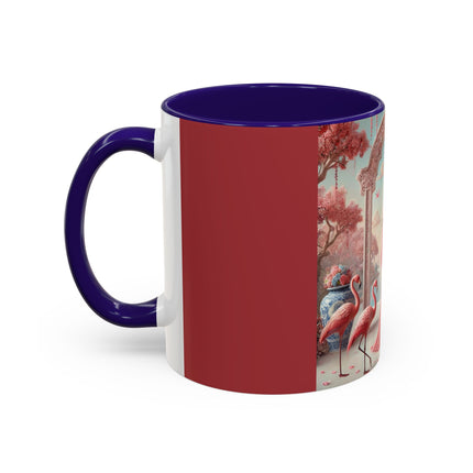 Petals, Porcelain, and Flamingos Colorful Mugs (11oz, 15oz)