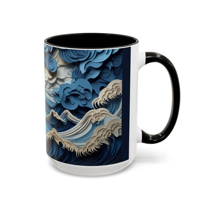 Dramatic Ocean with Crashing Waves Colorful Mugs (11oz, 15oz)