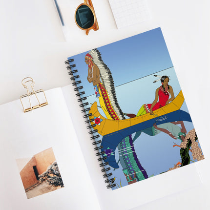Le long du Missouri (Indian couple on the Missouri River) by George Barbier Spiral Notebook - Ruled Line