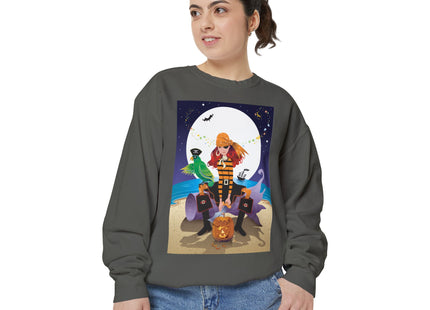 Moonlit Pirate Halloween Unisex Garment-Dyed Sweatshirt