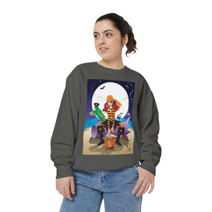 Moonlit Pirate Halloween Unisex Garment-Dyed Sweatshirt