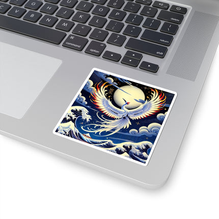 Majestic White Crane Die Kiss Cut Stickers (4 Sizes)