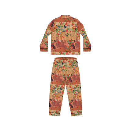 Japanese Fan Flower Pattern by G.A. Audsley Women's Satin Pajamas (AOP)