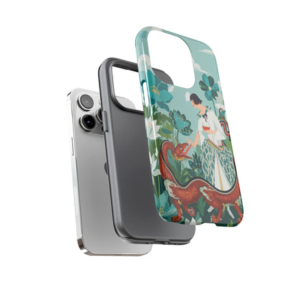 🐉🌿 The Dragon Keeper Phone Case – Art Deco Floral Fantasy
