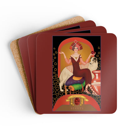 Capricorn Zodiac Design – December & Garnet by Sofia Chiostri | Corkwood Coaster Set
