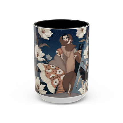 🌸✨ The Midnight Magnolia Masquerade Colorful Mug – Art Deco Nocturne
