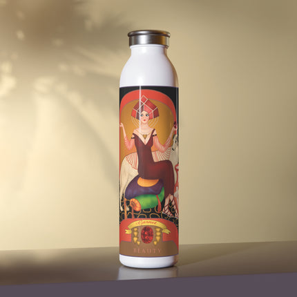 January & Garnet (from the Gem Series) by Sofia Chiostri Slim Water Bottle