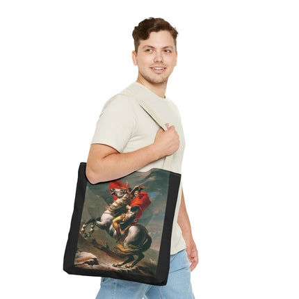 Napoleon Crossing the Alps by Jacques-Louis David Tote Bag (AOP)