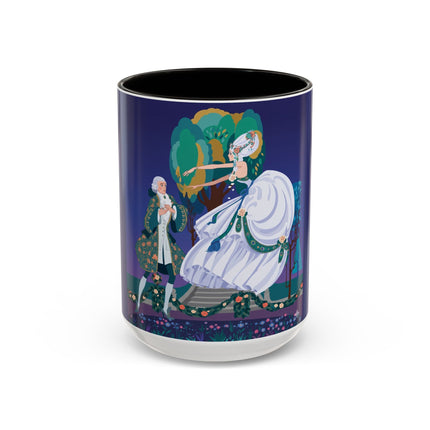 Moonlit Garden Waltz Colorful Mug (11oz, 15oz) – Rococo Romance, Garden Elegance & Enchanted Dance
