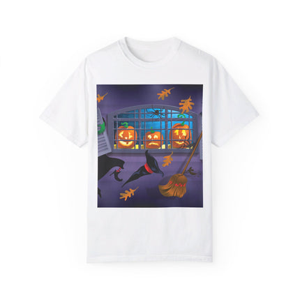 Whimsical Halloween Mischief Unisex Garment-Dyed T-shirt