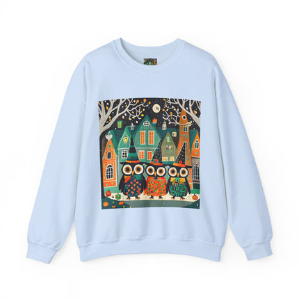 Night of the Trick-or-Treating Owlets Unisex Heavy Blend™ Crewneck Sweatshirt