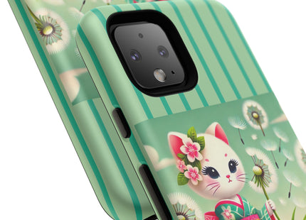 Geisha Kitten and the Dandelion Phone Cases