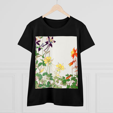 Aquilegia Flowers by Tanigami Kônan Women's Midweight Cotton Tee