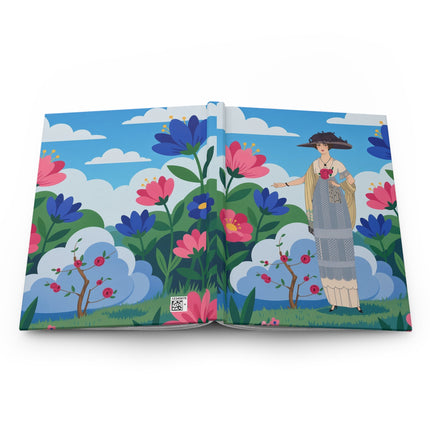 🌸☁️ The Lady Among The Clouds Hardcover Journal – Art Deco Fashion Illustration