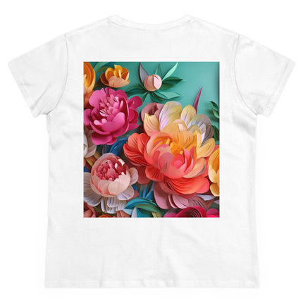 Peonies in Full Bloom Women's Midweight Cotton Tee