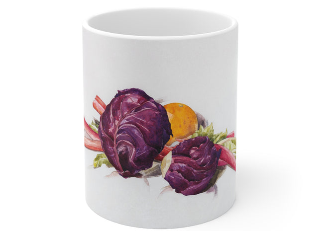 Red Cabbages, Rhubarb and Orange by Charles Demuth Ceramic Mug 11oz