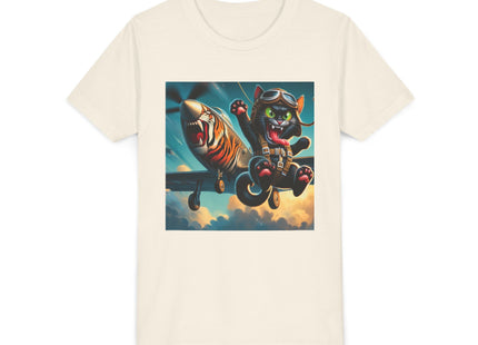 Parachuting Cat Commando Youth Short Sleeve Tee