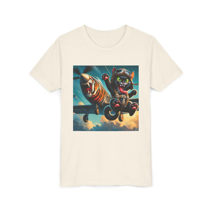 Parachuting Cat Commando Youth Short Sleeve Tee