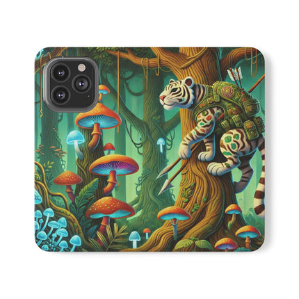 🐅🌿 Silent Stripes Flip Case – Stealth, Grace & Enchanted Forest